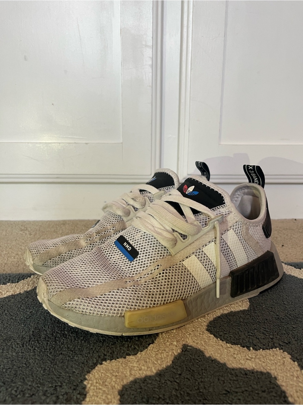 adidas Beige and Black Men's Sneakers NMD Style